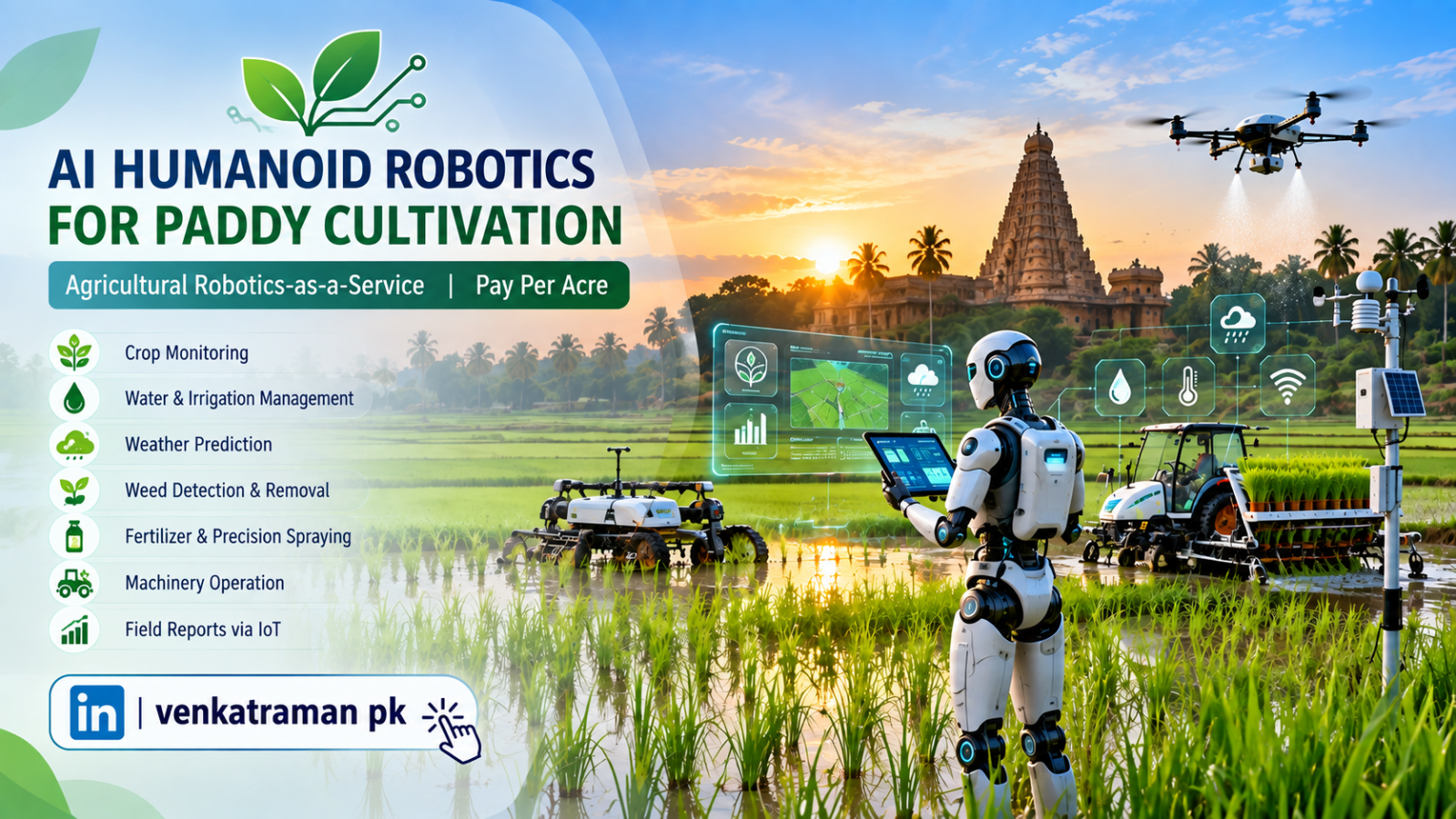 AI Humanoid Robotics for Paddy Cultivation Robotics-as-a-Service Pay Per Acre
