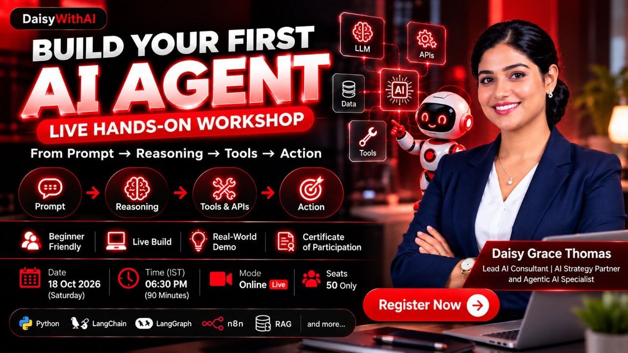 Build Your First AI Agent – Live Hands-On Workshop poster